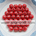 Belles perles de point disco de couleur rouge acrylique pour collier 5MM