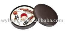 Leather wine accessories set