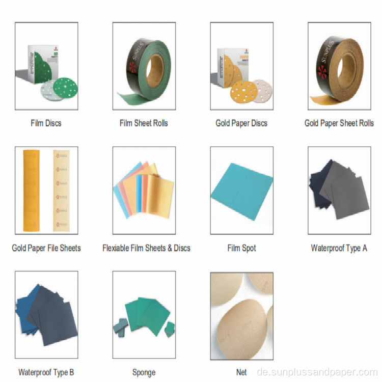 OEM trockener Sandpapier Aluminiumoxid -Sandpapiergürtel