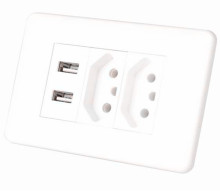 New Type 2.1A Brazil usb wall duplex socket outlet