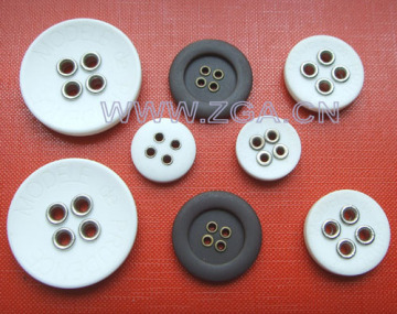 Polyester Button With Brass Eyelets