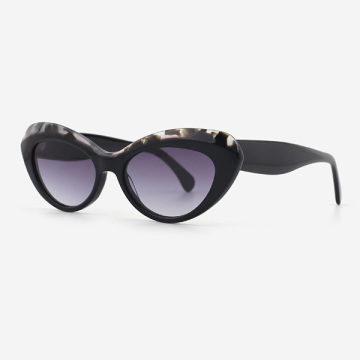 Cat Eye Lamination Bevel Acetate Women's Sunglasses