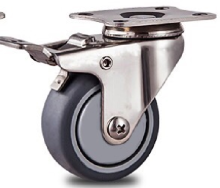 Light duty plate swivel TPR caster wheel
