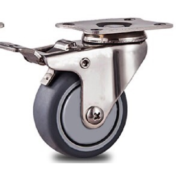 Light duty plate swivel TPR caster wheel