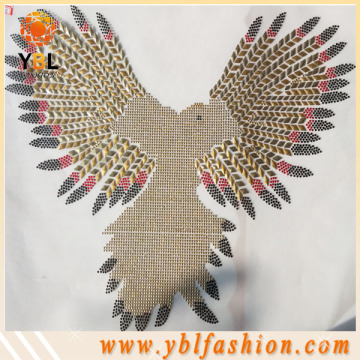 falcon Golden Korean Metal Studs rhinestone Iron on transfer