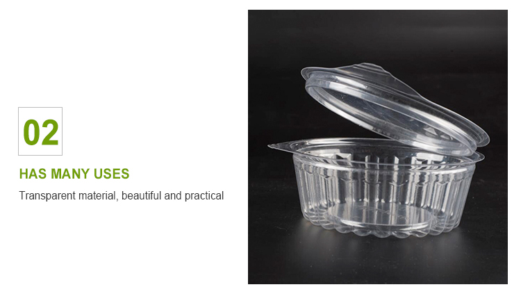 High quality hot selling 8oz small plastic round transparent food grade containers with flat lid