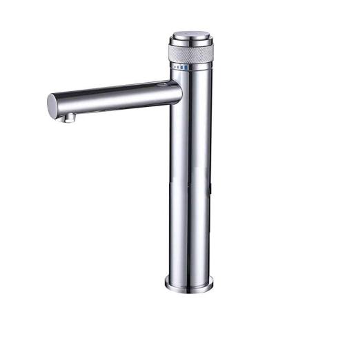 Single Hook Faucet Push button brushed gold hot and cold mixer Factory
