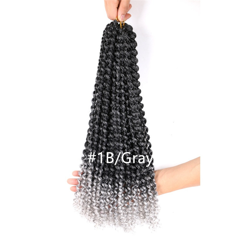 18inch 24inch Freetress Passion Twist Water Wave Long Bohemian Curl Braids Preloop Hook Crochet Curly Synthetic Hair Extension