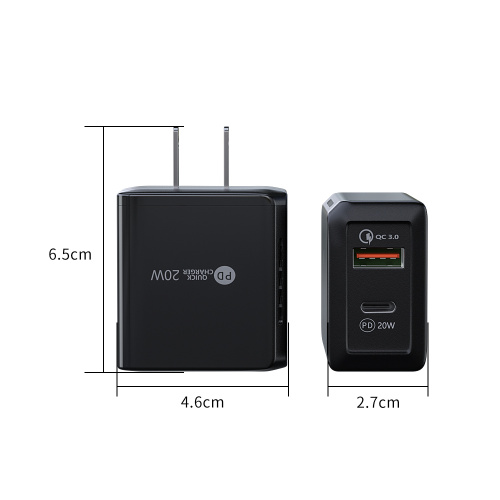 2-Port QC3.0 + Typ-C USB-Wandladegerät