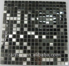 silver brushed metal mosaic tile