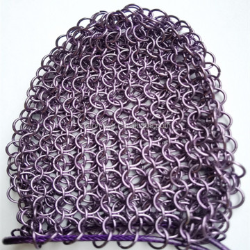 Purple Chainmail Mesh Stainless Steel Chainmail Dice Bag