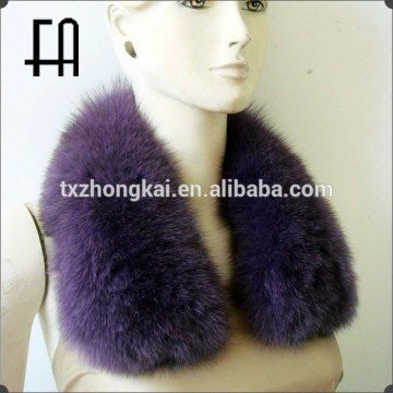 Factory direct wholesale price dyed fur collar/real fox fur collar/denim jacket fur collar