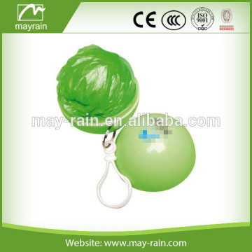 Green poncho in ball China supply rain coat