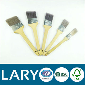 wooden handle tapered filament flat paint brush