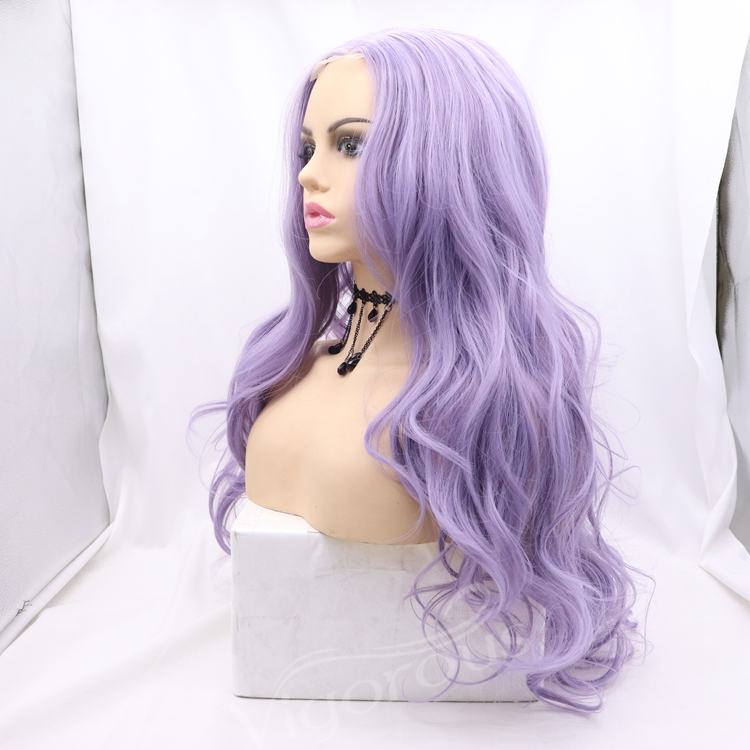 Wholesale high quality long deep wave curl cheap heat resistant synthetic wig small lace front