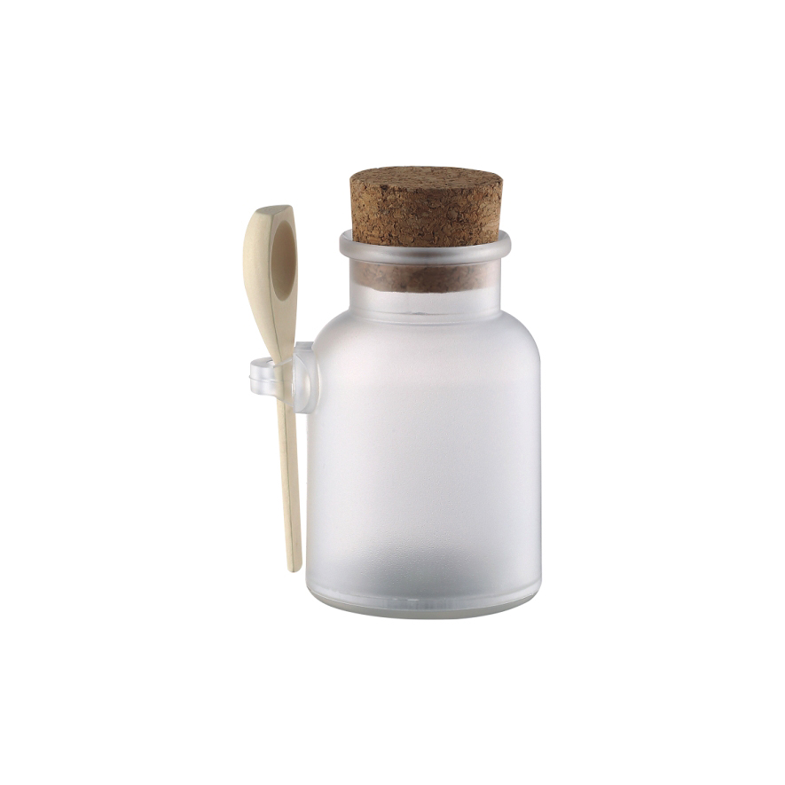 100g,200g,bath salt bottle with spoon, wood