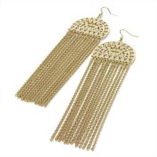 Gold Plated Drop Earrings with Chains