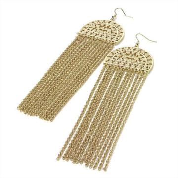 Gold Plated Drop Earrings with Chains