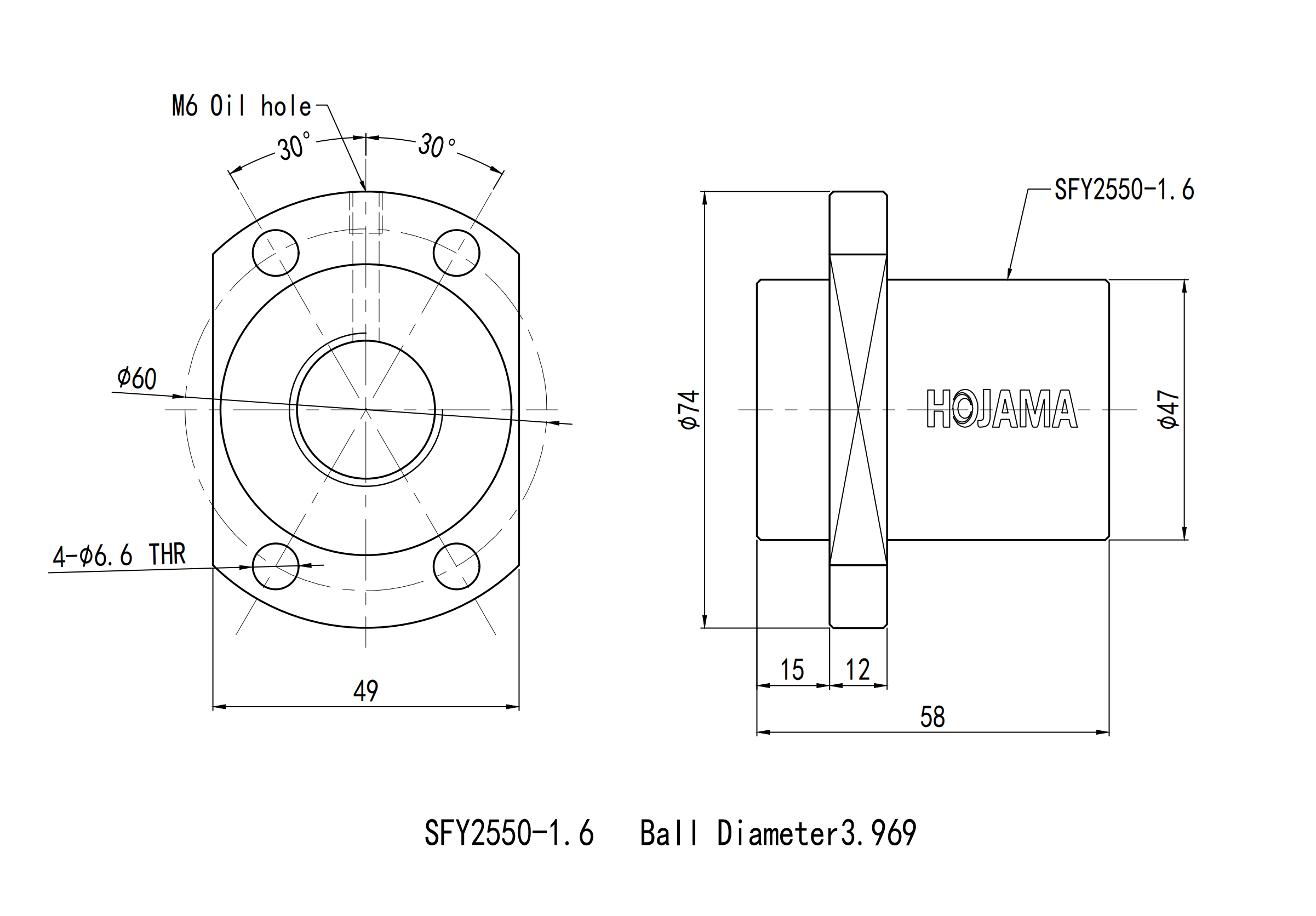SFY2550 rolled ball screw