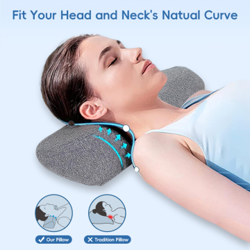 Grey Memory Foam Massage Neck Pillow