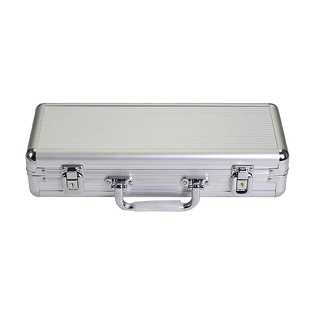 Silver 100/200 Capacity Aluminum Poker Chip Case Black Interior Casino Chip Storage & Carrying Case