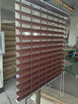 Grey Window Patterned Roller Blind , Horizontal Shangri-la Blind