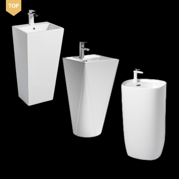 BTO Bathroom Sanitary Pedestal Sink Basin Cylindrical Pedestal Wash Basin