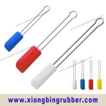 Beauty silicon spatula with metal handle