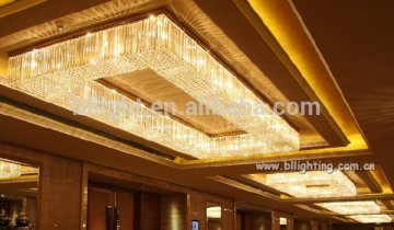 Modern simple design large crystal ceiling light