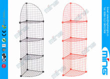 Customized 4 Tiers Wire Display Stands , Welded Wire Display Shelf