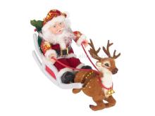 A dolly pulled by  a deer