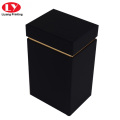 Caja de perfume de cartón negro de 50 ml con inserto de espuma