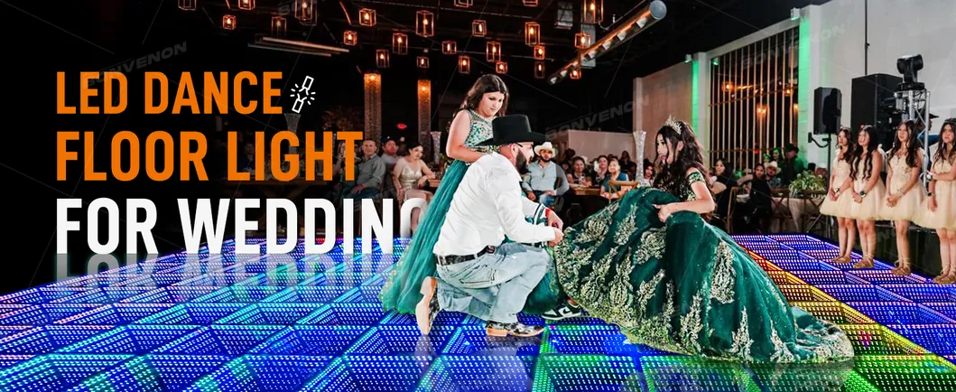 RGB Infinity Mirror Dance Floor Lights with 3D Effect Glass