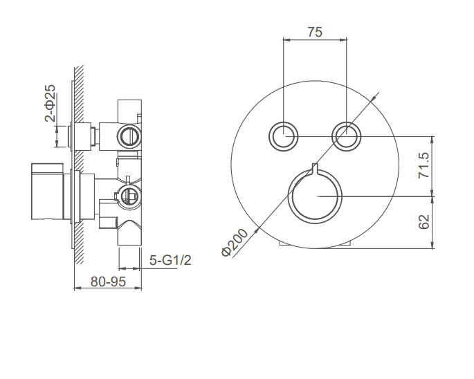 Thermostatic Tub and Shower Valve