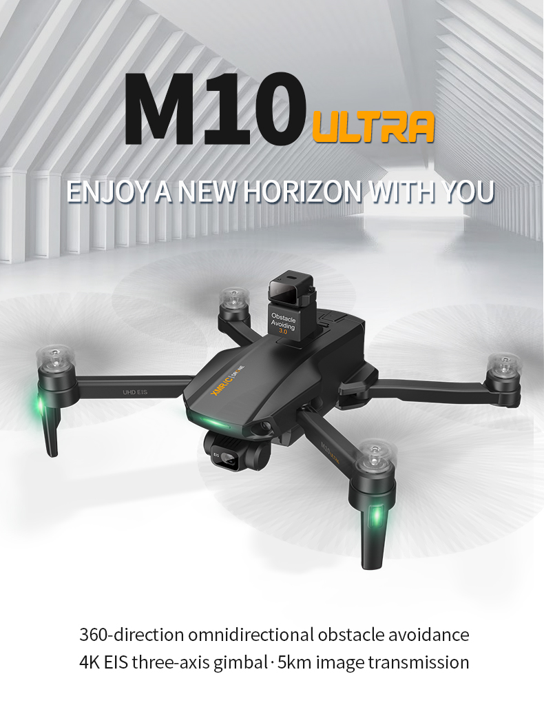 M10 Drone 4k Professional Gps 3-axis Eis UAVWifi 5KM Distance 800M Brushless Drone Quadcopter RC
