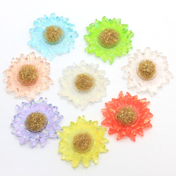 Big Clear Daisy Flower Resin Flower Flatback Cabochon Bead Brooch Patch Diy Crafts Jewelry Make