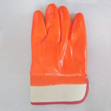 Luvas resistentes a frio laranja fluorescente revestido de PVC