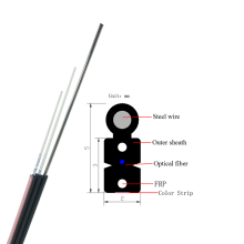 Wanbao FTTH FRP 1-Core Drop Cable GJYXFCH with Color Strip