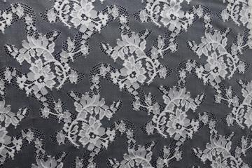 Nylon Polyester Flower Pattern Lace Fabric
