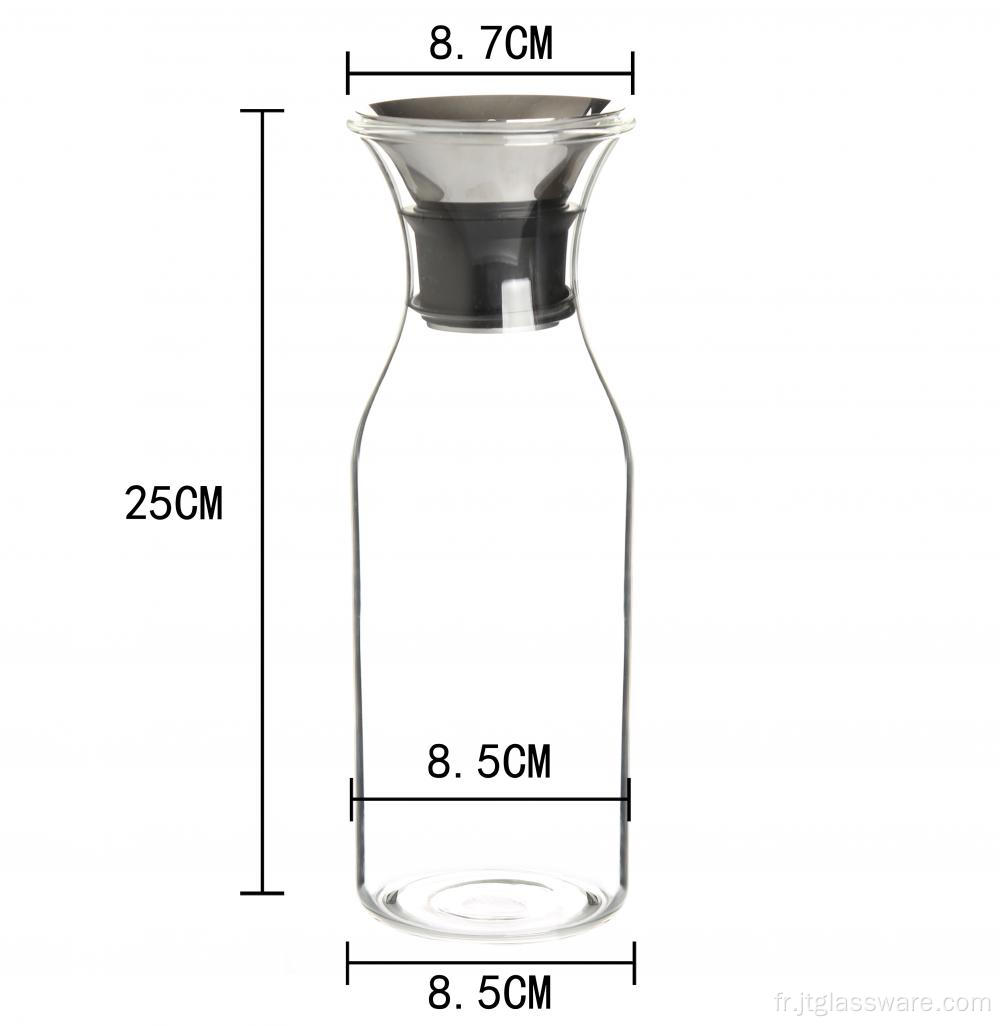 Pichet à eau en verre borosilicaté à haute teneur en verre soufflé à la bouche de 34 oz