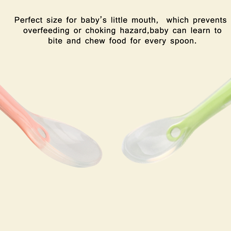 Special Soft Sensitive Handle Food First Stage Self Baby Feeding Drop Spoon