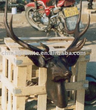 bronze deer head statue
