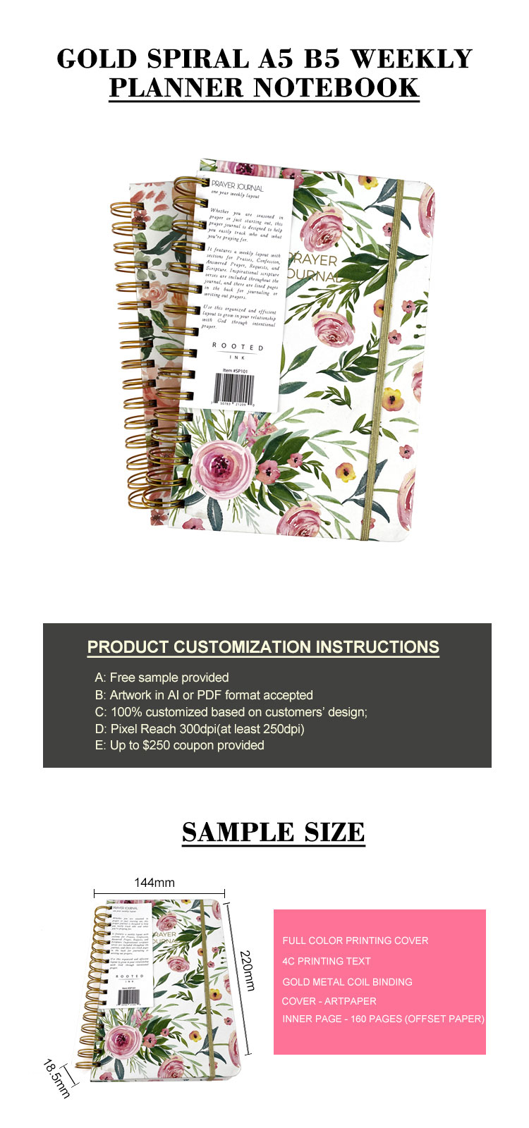 planner journal agenda diary notebook custom printing 