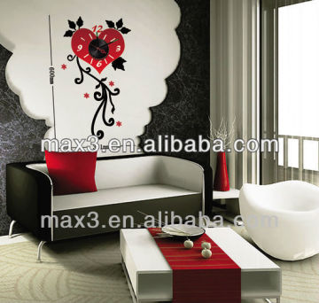 DIY Wall Sticker Clock Red Heart * DIY Wall Sticker Clock Red Heart