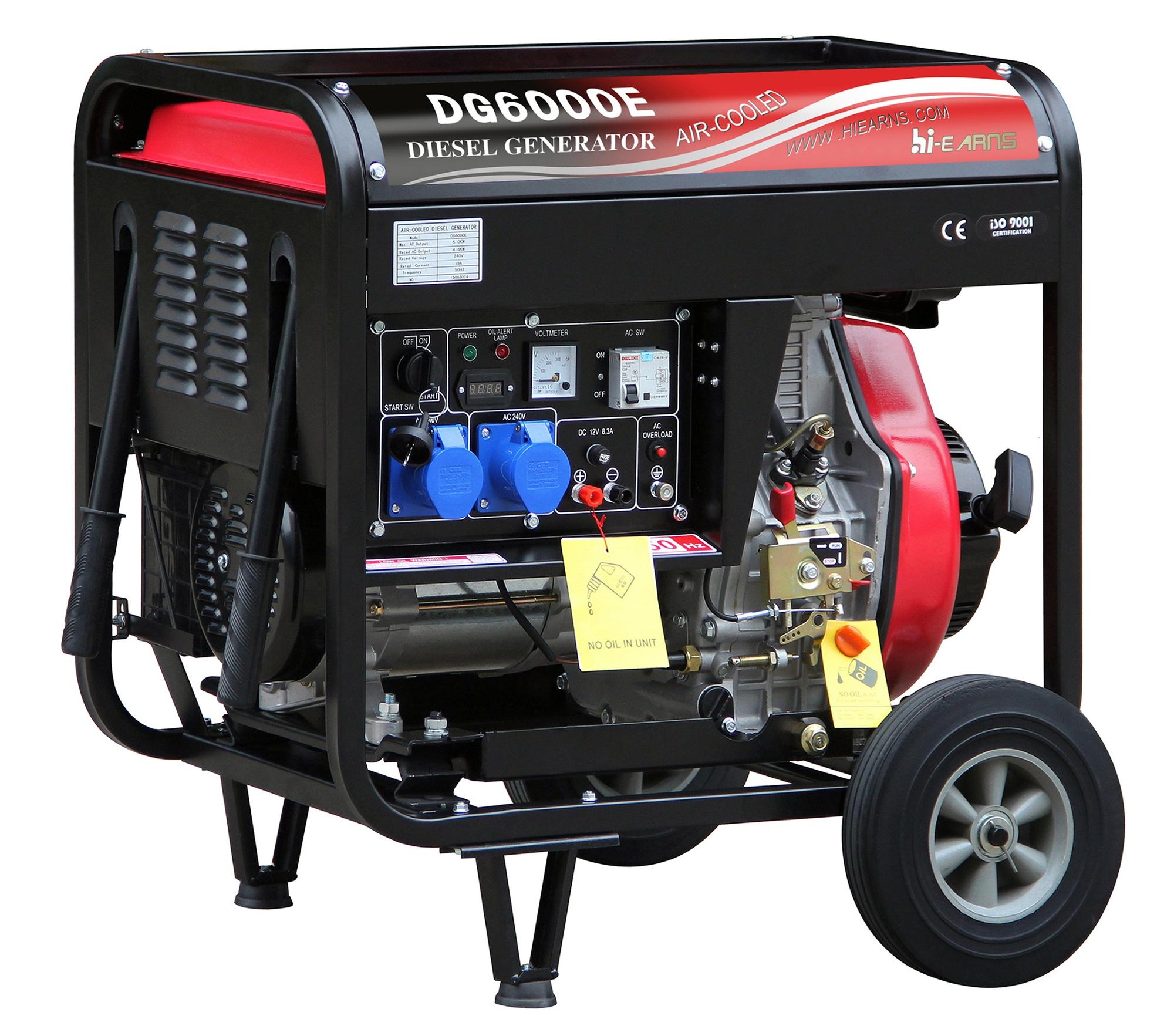 portable 5kva diesel electric generator DG6000E