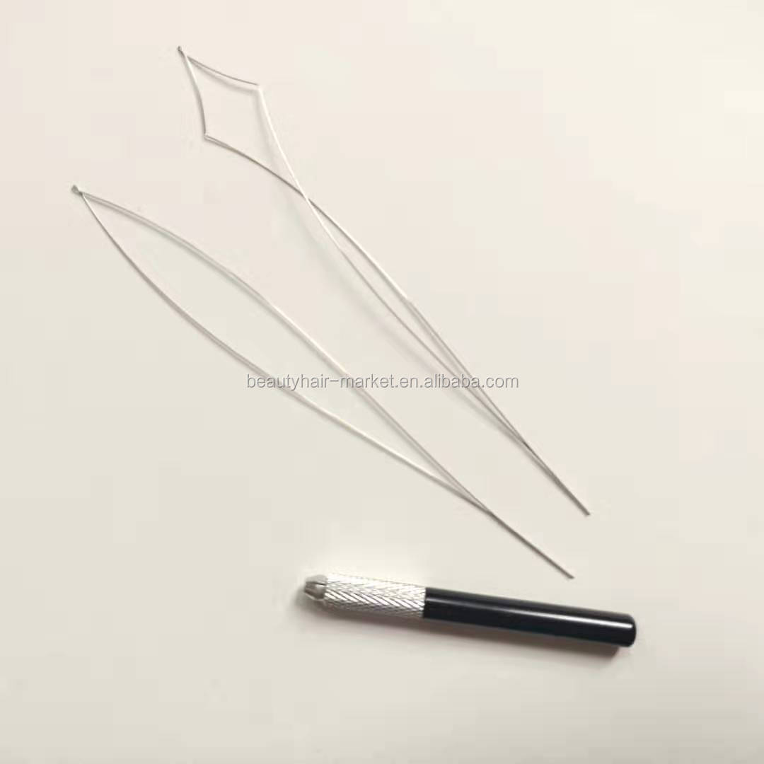 Hair Extension Micro Ring Tools Pulling Needle Loop Threader For Nano Micro Beads Rings