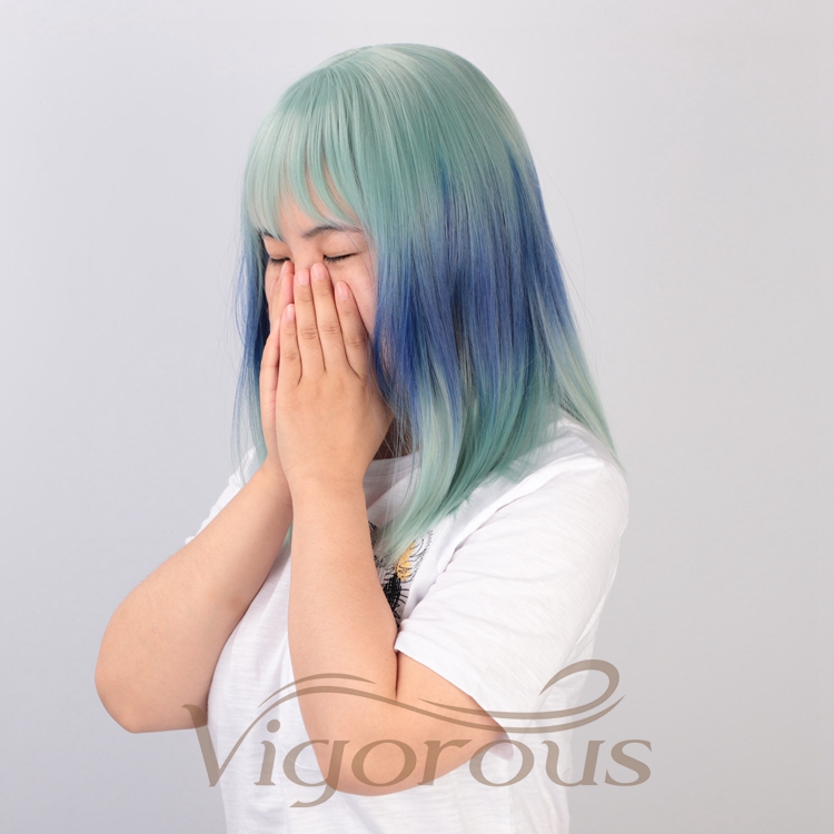 Wholesale With Bang Good Quality Cheap Cosplay Heat Resistant Long Sensationnel Straight Premium Ombre Synthetic Wig