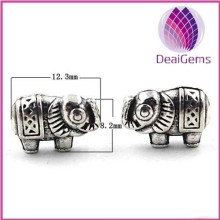 12.3x8.2mm thai silver elephant spacer beads jewerly finding