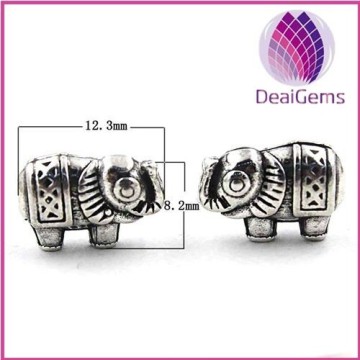12.3x8.2mm thai silver elephant spacer beads jewerly finding