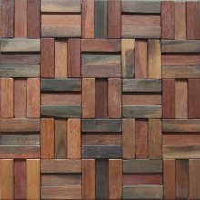 HMK7 European Style Wood Mosaic Artwork Wall Tile